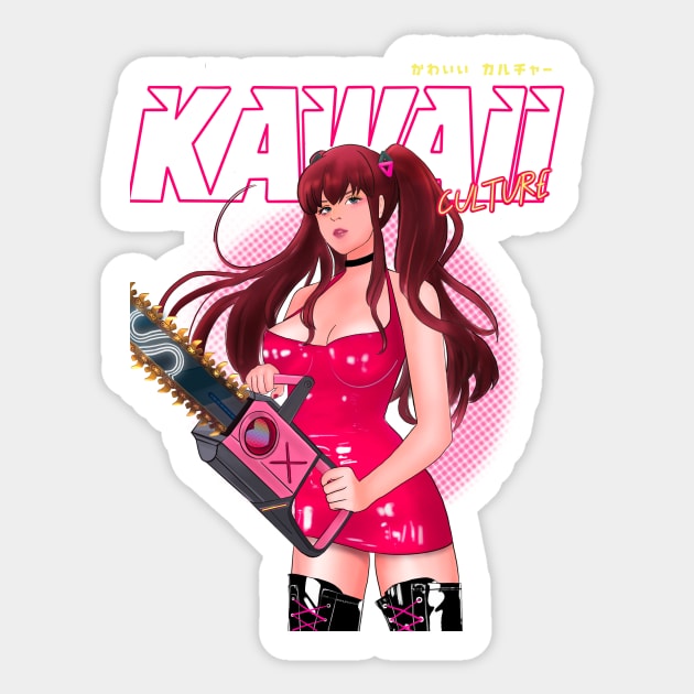 KAWAII CULTURE - Killer girl - YUKI -an endearing Anime who playfully ripping out your heart Sticker by Kawaii Culture